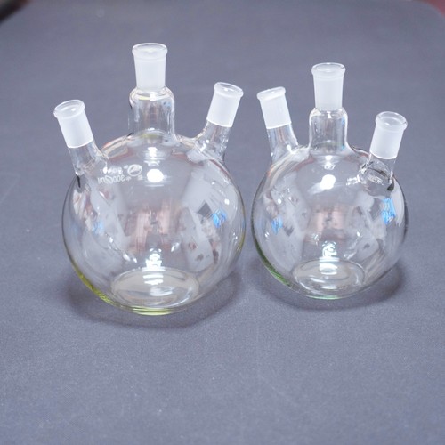 Laboratory glass flat bottom boiling flask 3-neck 24/40 joints 500 ml-3000 ml - Picture 2 of 12