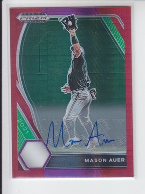 2021 Prizm Draft MASON AUER Red Purple Hyper Auto Rays PDP161