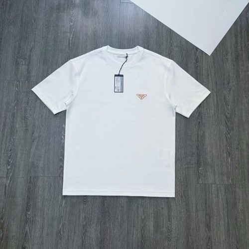 LAST ONE! NWT! AUTHENTIC Prada triangle-logo cotton T-shirt Beige, Size M - Picture 6 of 8