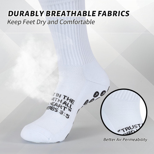 Cross Grip Soccer Socks - Anti-Slip Grips Sports Sock with Breathable Thicken... - Picture 4 of 7