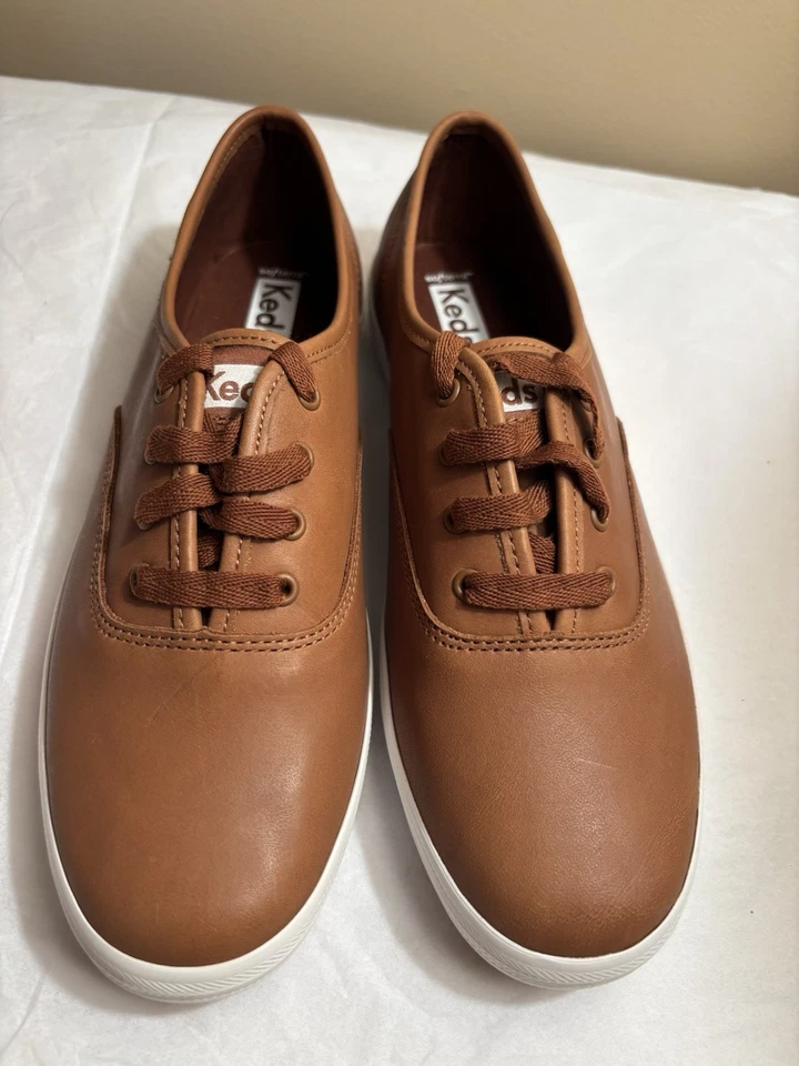 Keds Champion Premium Leather Cognac Sneakers Size 7.5 Never Worn - Image 3 of 4