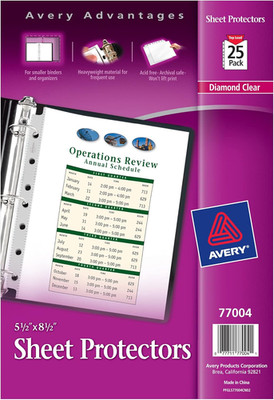 Diamond Clear Heavyweight Sheet Protectors for Mini Binders, Holds 8.5'' X 5.5'' S