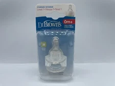 Dr. Brown's Natural Flow Standard Silicone Bottle Nipple, Level 1 0m+, 2 Ct
