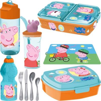 Stor Brotdose Mit Fächern – Peppa Pig Kindness Counts, BPA-frei, Für Kinder, 19,5x16,5x6,7 Cm