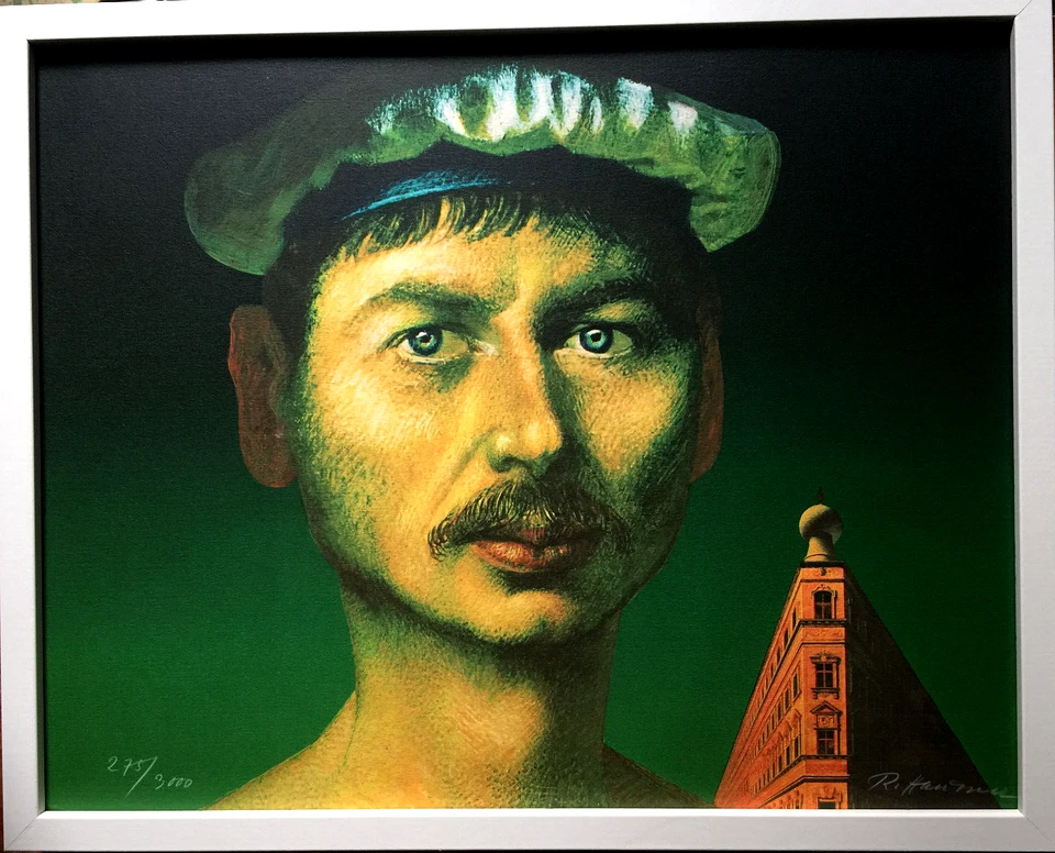 RUDOLF HAUSNER  Adam aktiv  HANDSIGNIERT, 40x50,Orig-Litho, limit. Bütten.Rahmen - Bild 2 von 4