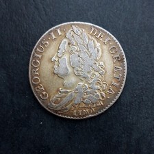 1745 George II LIMA Silver Shilling - Toned - Georgius