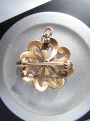 ANTIQUE 1800’s VICTORIAN 10K SOLID GOLD OPAL SEED PEARL STARBURST PENDANT BROOCH - Picture 8 of 18