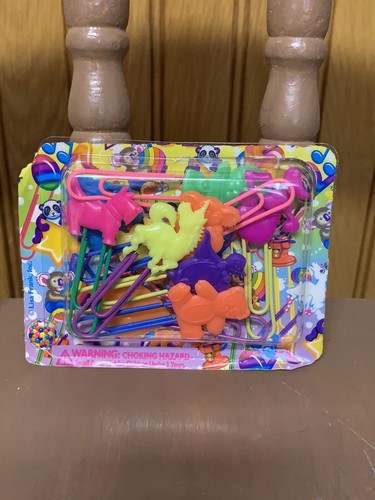 Vintage 90’s Lisa Frank Big Paperclips With Original Backing Card Full Set READ