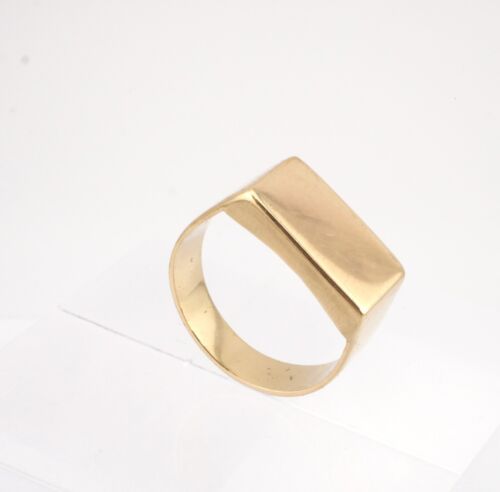 Schöner Vintage 9 Karat Gold Siegel Ring mit schlichter rechteckiger Vorderseite