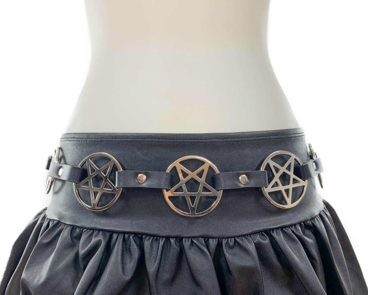 Pentagram Leather Link Belt Gothic Punk Alternative Punk Goth