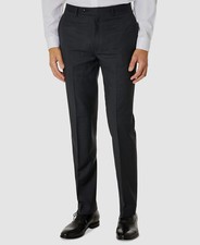  190 Calvin Klein Men's Gray Slim X Fit Wool Plaid Trousers Dress Pants 33W 32L
