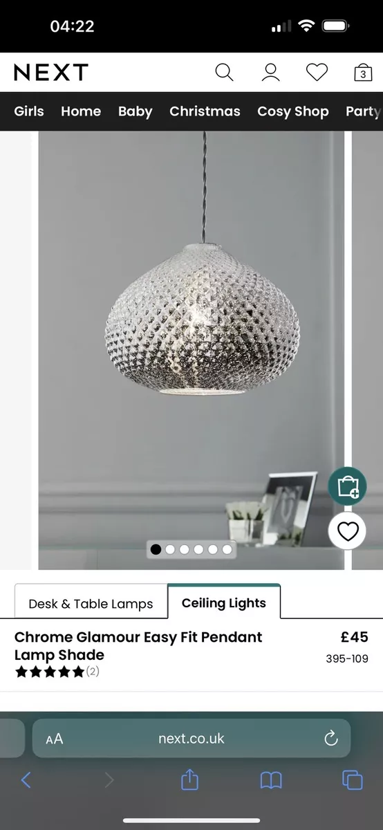 Next outlet pendant fitting