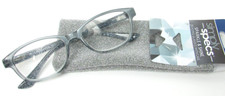 Simply Specs Sparkle Shine Reading Glasses w. Case VRL2005 GRY 52/17-140 1.50