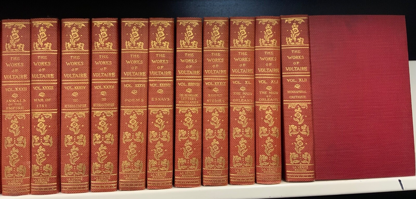 1901 Works of Voltaire La Verite Edition Complete Set 42 Vols Limited & Numbered