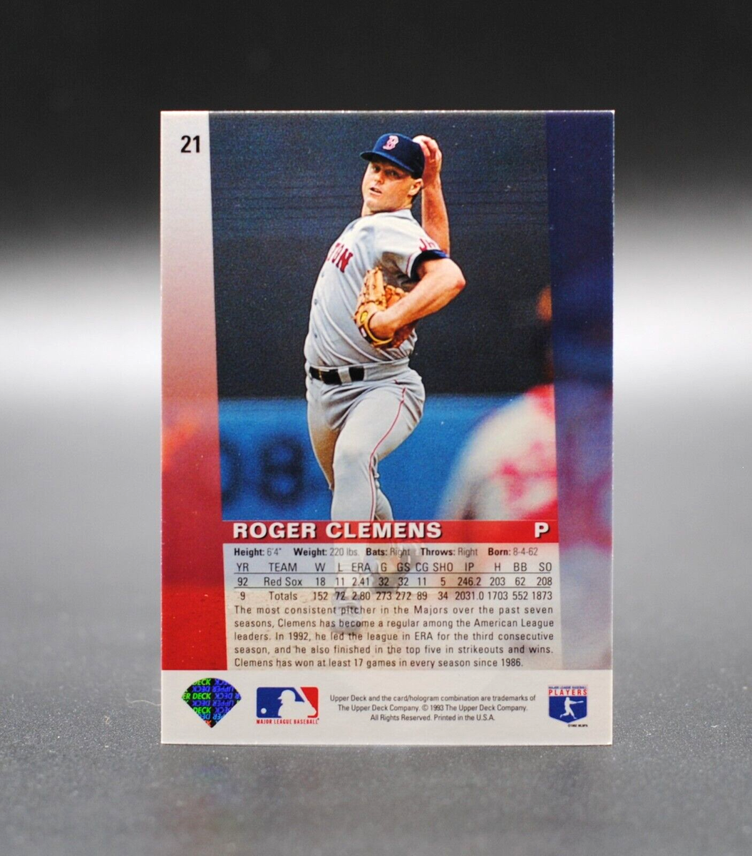 1993 Upper Deck Diamond Gallery ROGER CLEMENS Hologram Card #21