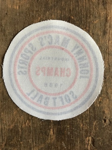 Vtg 1986 Industrial Softball Champions Sew On Patch Johnny Mac’s Sports Cloth - Picture 2 of 3