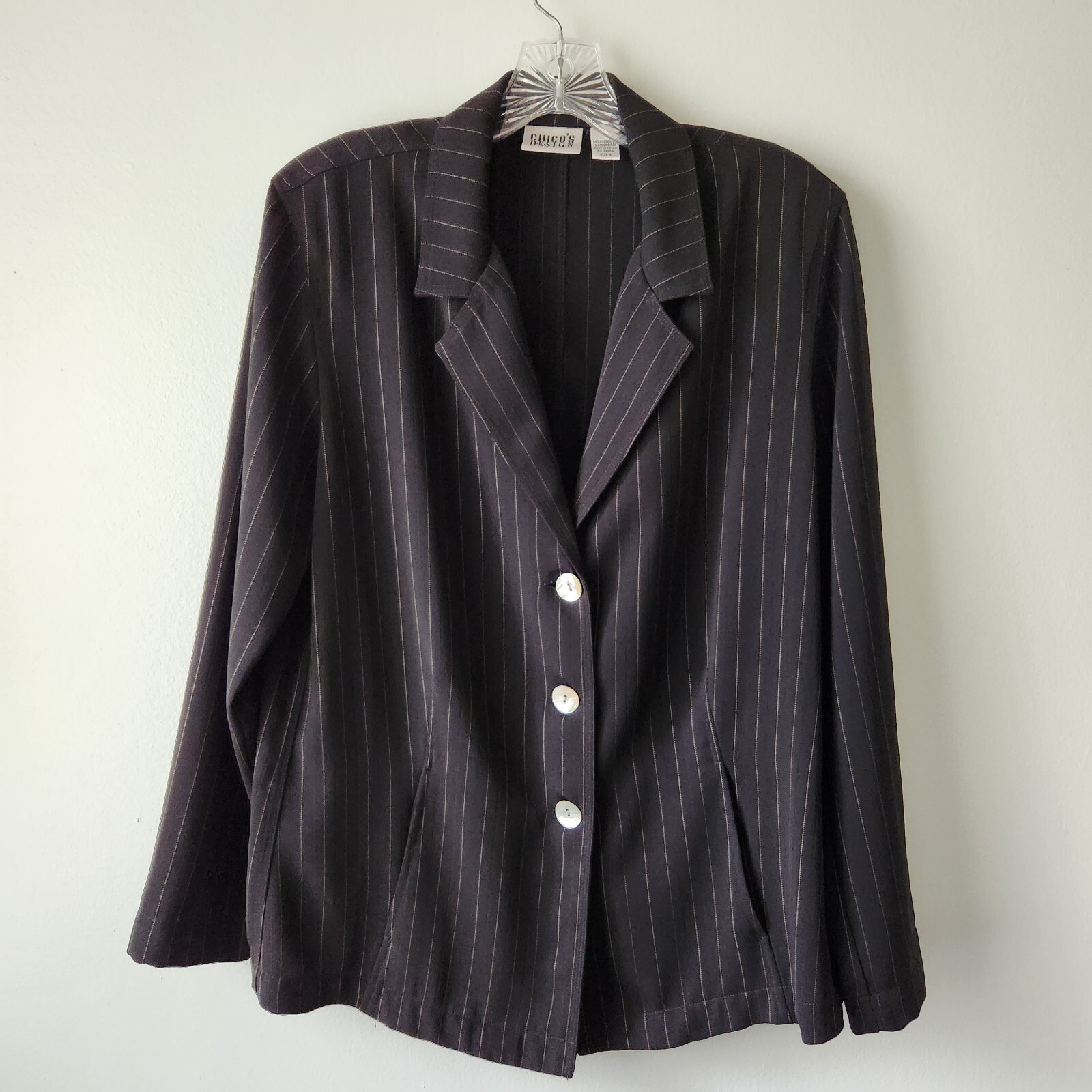 Chico's Women's Jacket 2 Black Stripe Career Office Layering Business Corporate