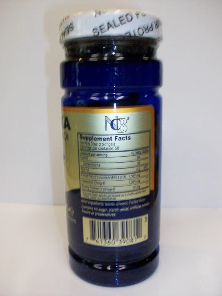 Aceite de pescado de aguas profundas de Alaska Omega-3-6-9 1.000 mg 100 cápsulas blandas Foto 2 de 2