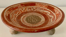 Precolombino Circa 1000-1550 dC Costa Rica Trípode Policromado Sonajero Cerámica