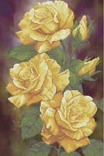 Bead Embroidery Kit Yellow Roses Beaded needlepoint Bead stitching
