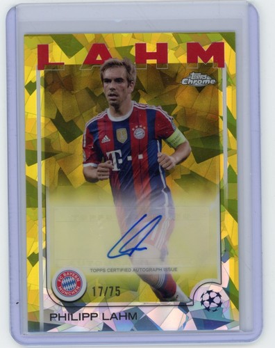 Philipp Lahm 2024-25 Topps Chrome UEFA Sapphire Yellow Auto #/75 Bayern München