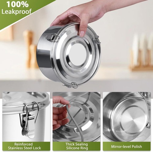 6 Stück 304 Edelstahlbehälter mit Deckel Edelstahl Snackbehälter - Bild 3 von 3
