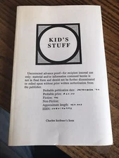 Susan B. Kelly - Kid's Stuff - Uncorrected Proof