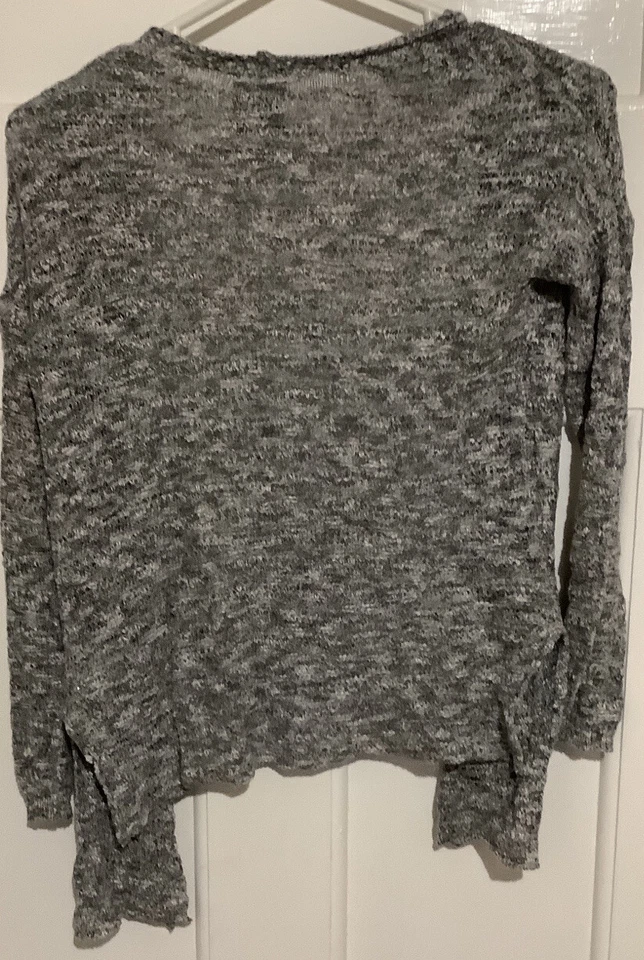 Cárdigan para mujer Lee Cooper tejido abierto gris manga larga talla 10 Foto 4 de 4