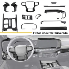 For Chevy Silverado 2022+ Carbon Fiber Whole Set Accessories Cover Trim Kit 12pc