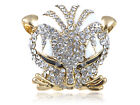 Exotic Brilliant Crystal Head Clear Rhinestone Wild Cat Kitty Adjustable Ring
