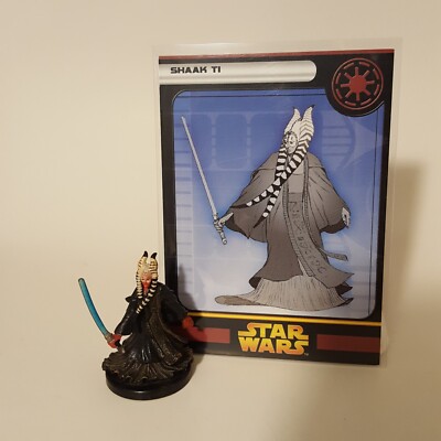 Shaak Ti w/ Card 19/60 R RotS SWM Star Wars Miniatures WotC RPG Legion Mini