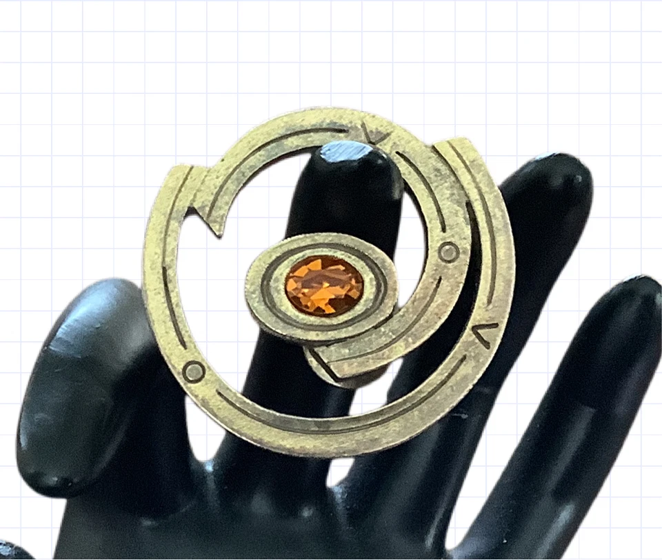 Patricia Locke Citrine Crystal Art Moderne Spiral Antique Gold Tone Pin Brooch - Image 2 of 4