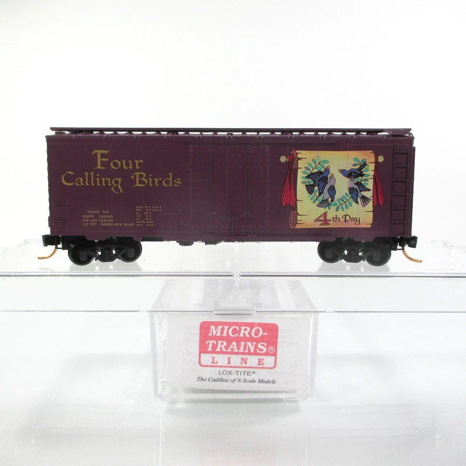 N Scale **FOUR CALLING BIRDS** 12 Days Christmas Box Car - MICRO TRAINS 02100504 - Image 2 of 4