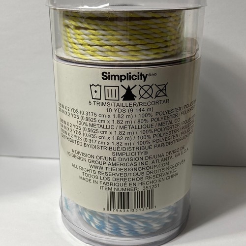 Colorful Coordinated Trim Ribbon 5 Rolls 2 Yards Sequin Rainbow Twine - Picture 6 of 11