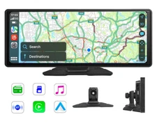 10.26" Portable Apple CarPlay Android Auto Bluetooth Car Stereo Touch Screen GPS