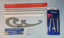 Vintage Staedtler Mars Superbow 553 62 SK Tech plus Drawing set drafting lot