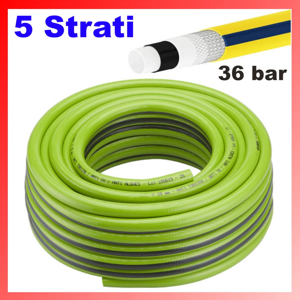 Tubo Acqua Giardino per Innaffiare da Irrigazione Antitorsione Canna 1/2 3/4 5/8