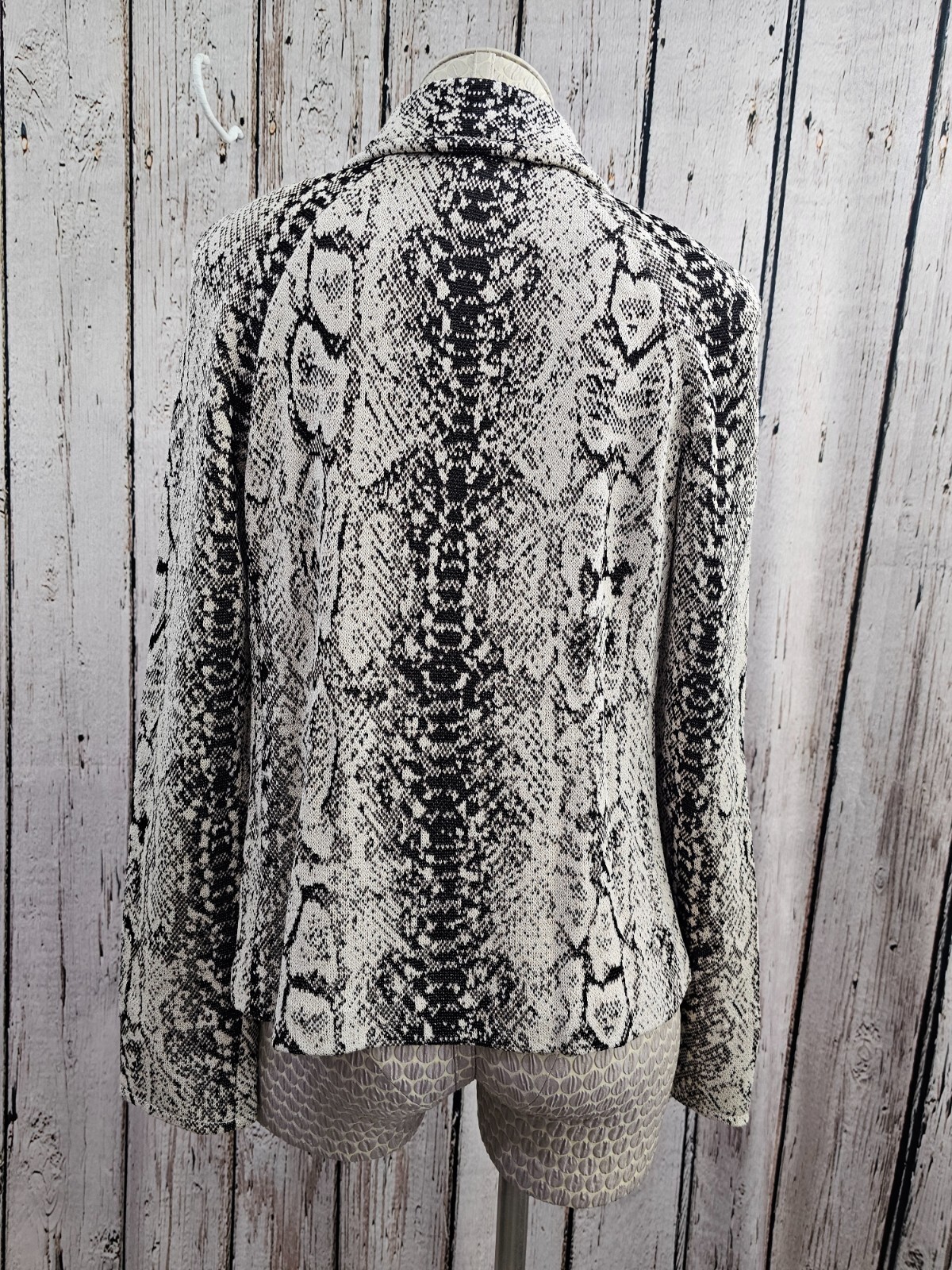 St. John Black White Knit Python Pattern Blazer J… - image 6