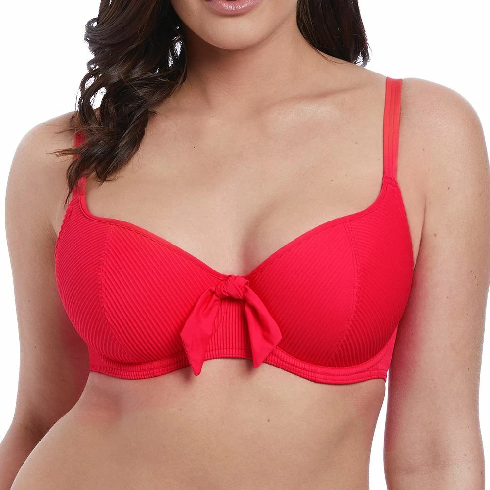 Freya Swimwear Nouveau Underwired Sweetheart Padded Bikini Top Red 6700