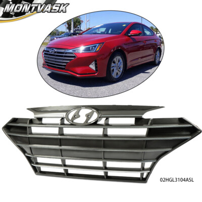 Black Front Bumper Grille With Chrome Trim For 2017-2018 Hyundai Elantra (ylwspeed20)