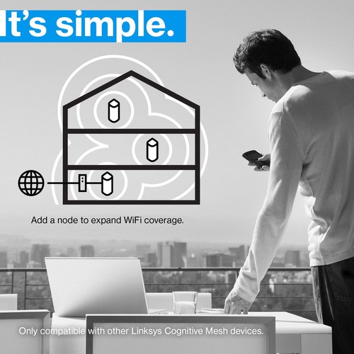 Linksys Velop Pro WiFi 6E Mesh Router - Cognitive Mesh with 6 GHz, 5.4 Gbps - Picture 6 of 9