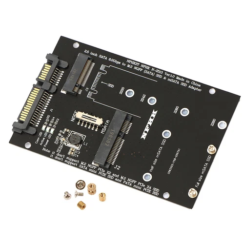 M.2 NGFF MSATA SSD su Adattatore SATA 3.0 2 in 1 Convertitore per laptop per PC 