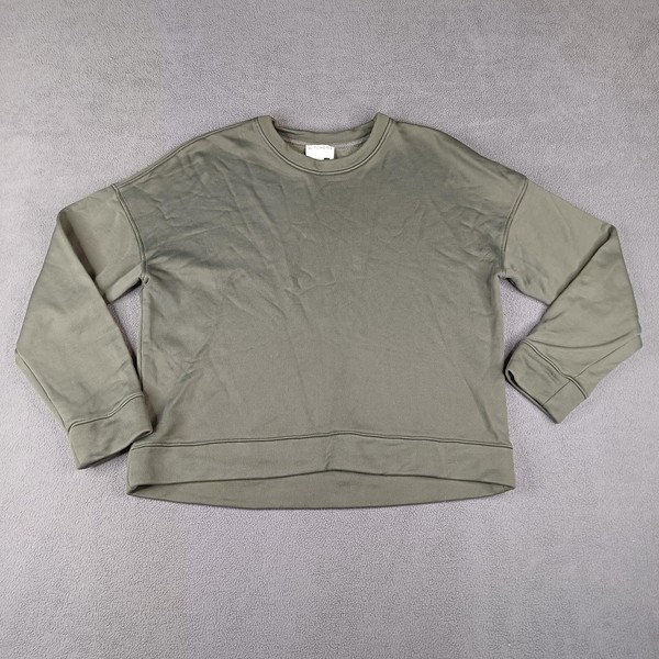 Witchery Jumper Womens S Green Terry Lined Casual Relaxed Sweatshirt Pullover