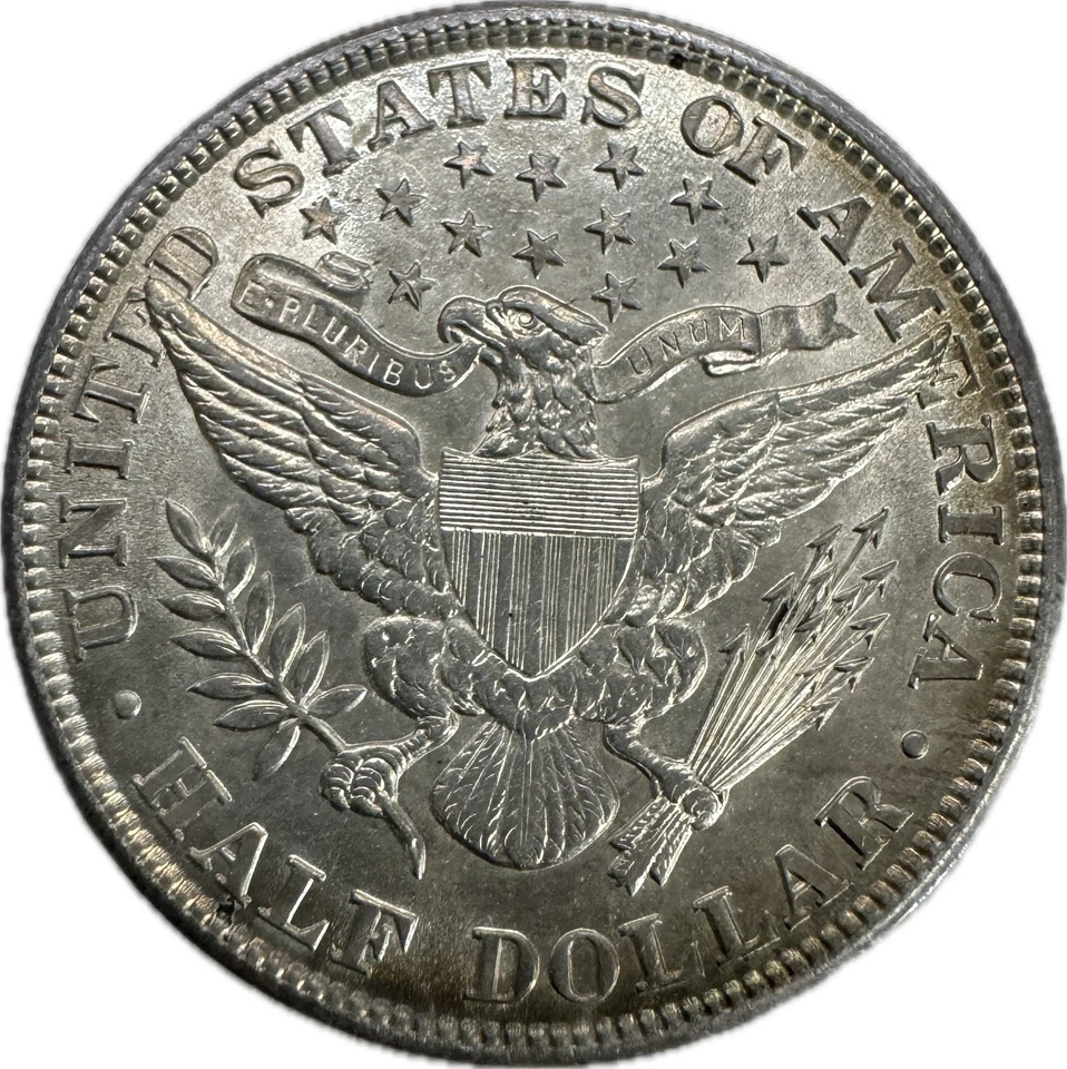 1902 Barber Half Dollar High Grade Uncirculated Engraved Good Luck Token - Image 2 of 2