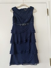 Jessica Howard Navy Blue Lace Tiered Dress Regular Size 4 Mother of the Bride