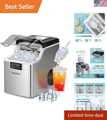 Elegant Countertop Ice Maker - 24 Ice Cubes in 13 Mins, Soft and Safe Operation