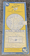 Michelin Card No. 74 - Lyon Geneva - 1952 - Beautiful Condition