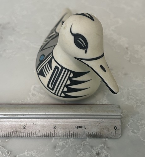Vintage 1980er Indianer Keramik Vogel signiert Hopi - Bild 11 von 11