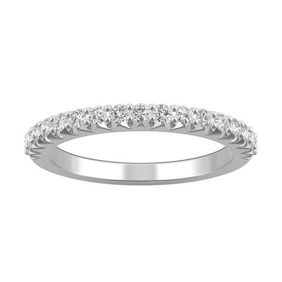 Moissanite by Charles & Colvard 1.7mm Round Wedding Band-size 8, 0.34cttw DEW