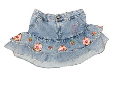 Strawberry Shortcake Tiered Denim Mini Skirt Size Small